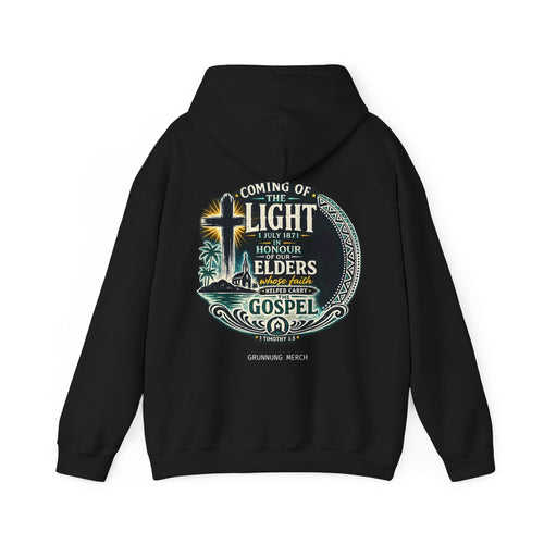 "Coming of the Light Hoodie" — Honour Elders Gospel Pullover