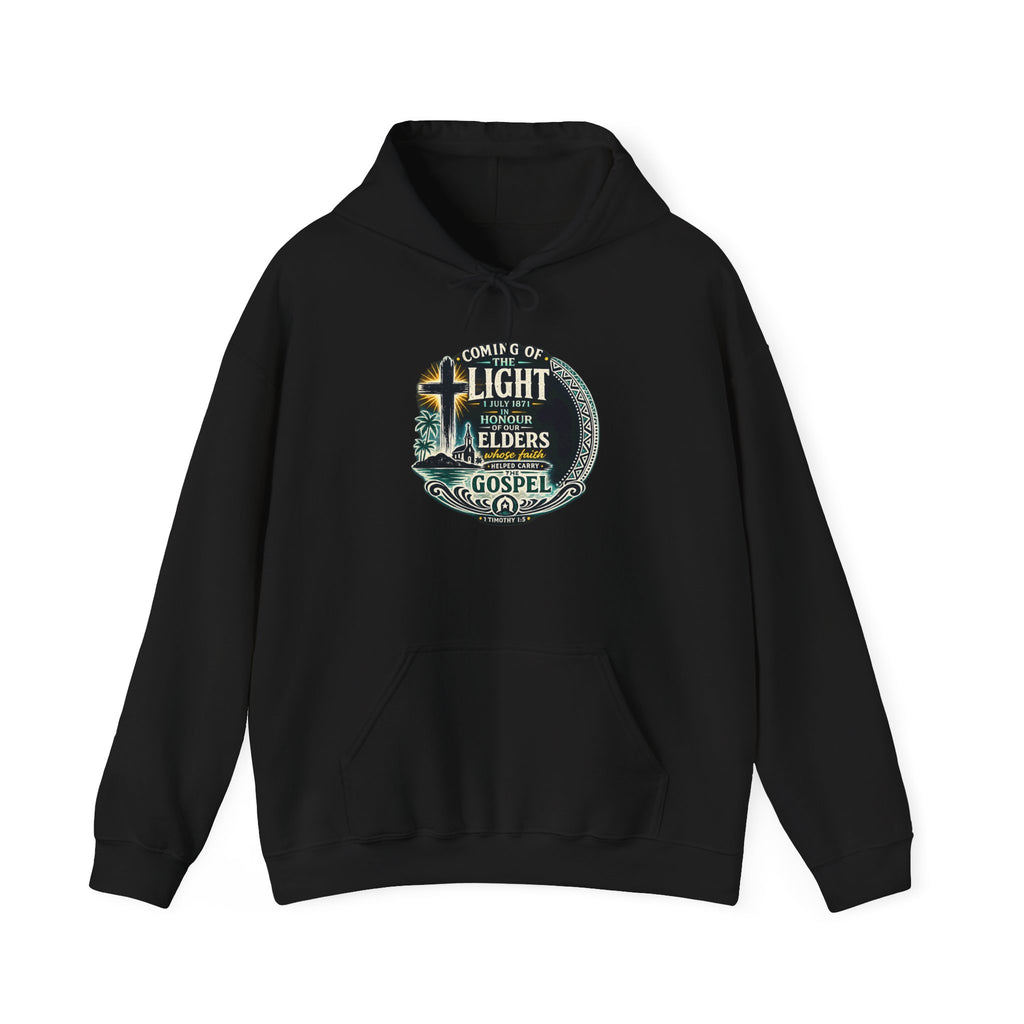 "Coming of the Light Hoodie" — Honour Elders Gospel Pullover