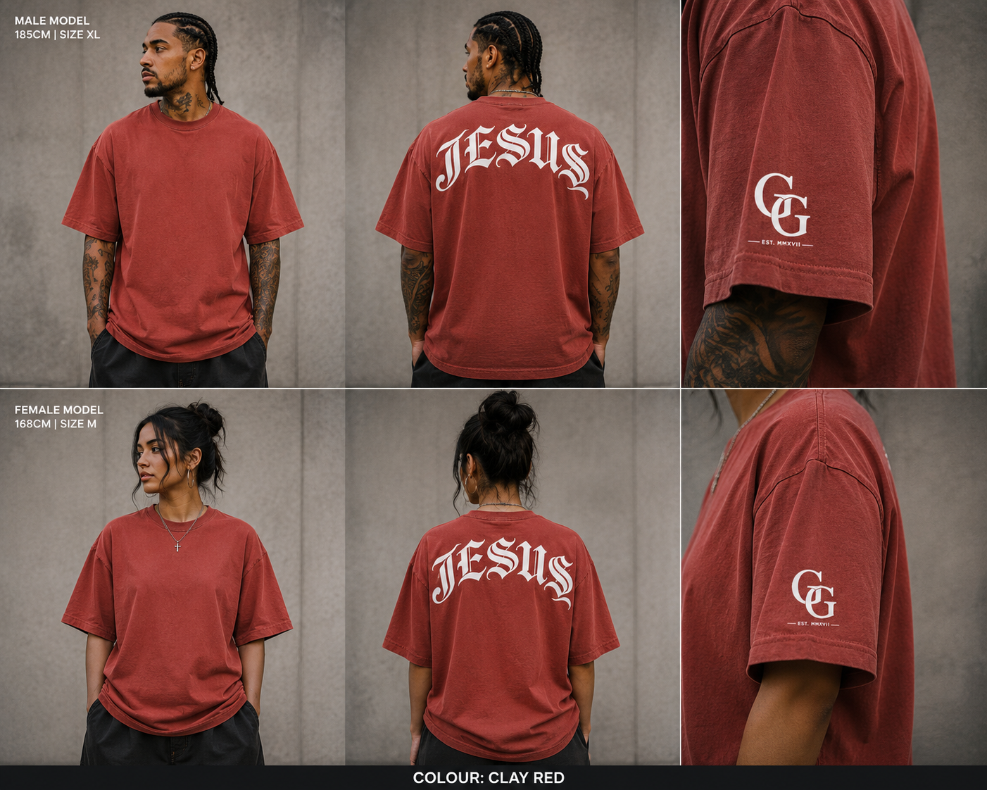 JESUS Unisex Max Heavyweight Garment-Dyed T-Shirt