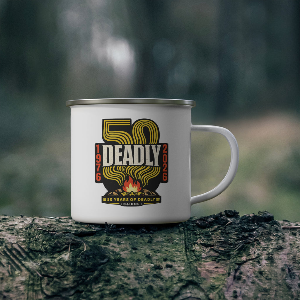 50 Years of Deadly Enamel Mug