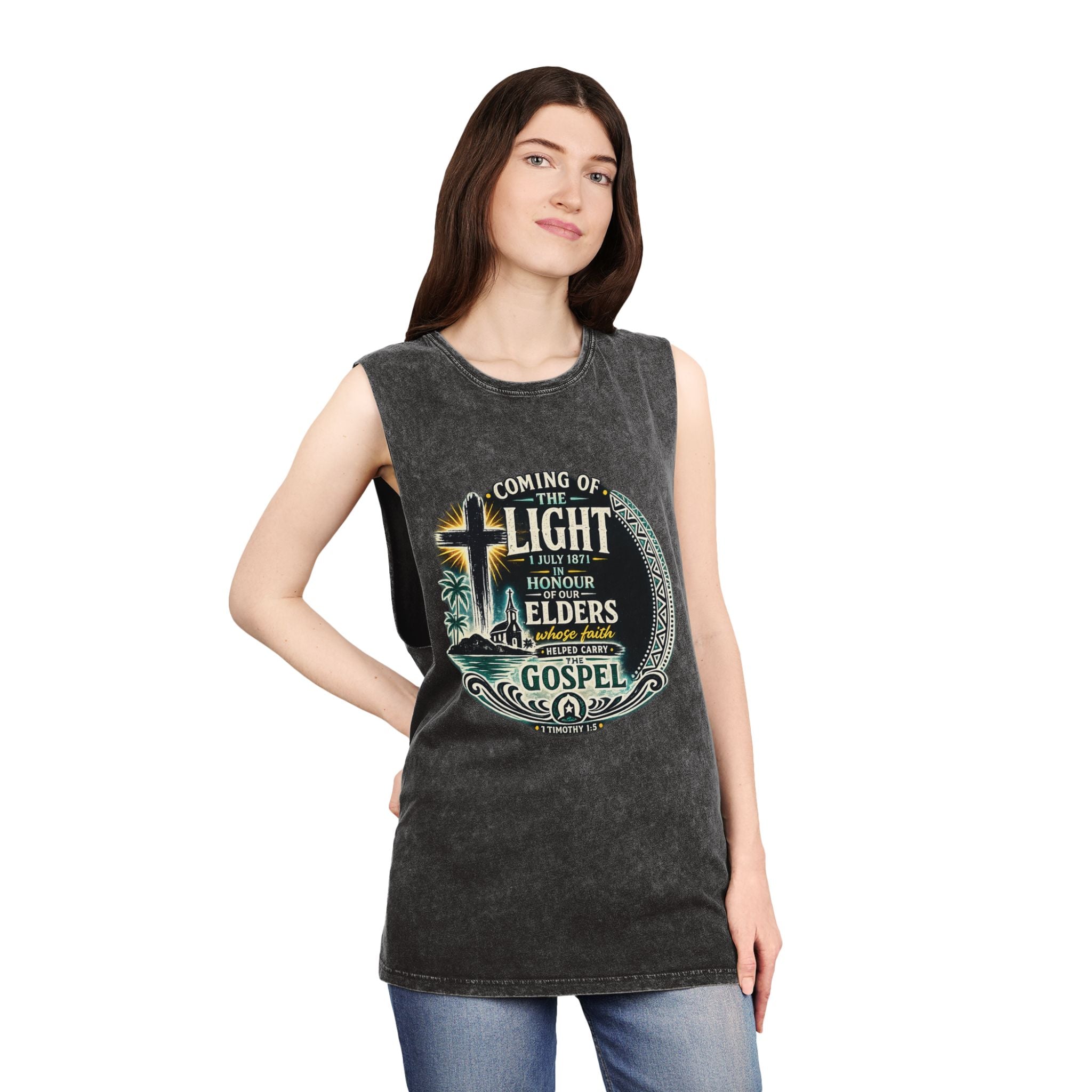 'Coming Of The Light 1871' Stonewash Tank Top