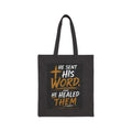 Canvas Tote Bag — “He Sent His Word and He Healed Them” Christian Scripture Grocery Tote