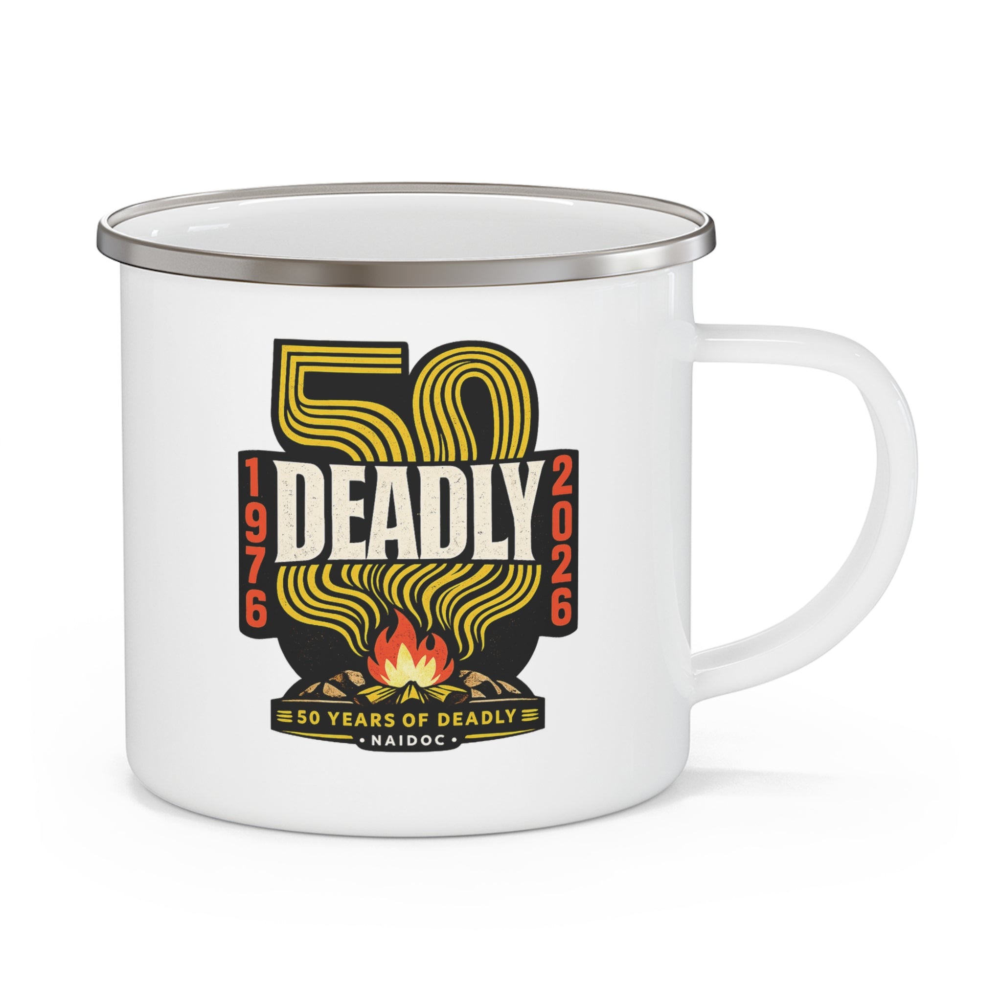 50 Years of Deadly Enamel Mug