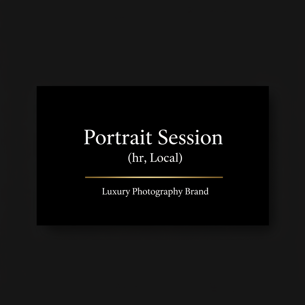 Portrait Session (1hr, Local) — GRUNNUNG